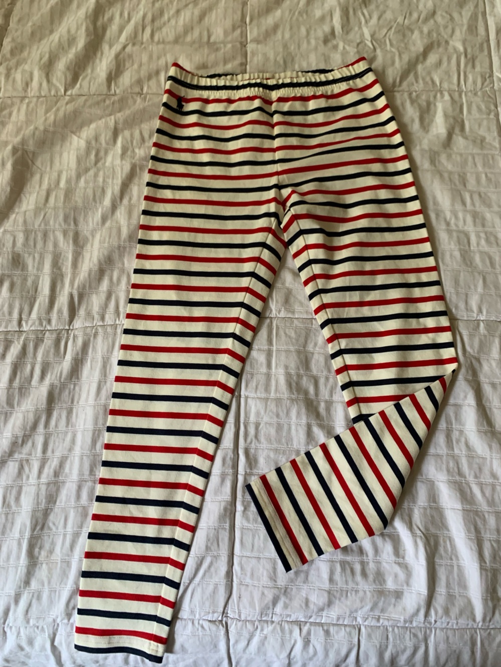 Polo by Ralph Lauren Cream with Red & Navy Stripes leggings